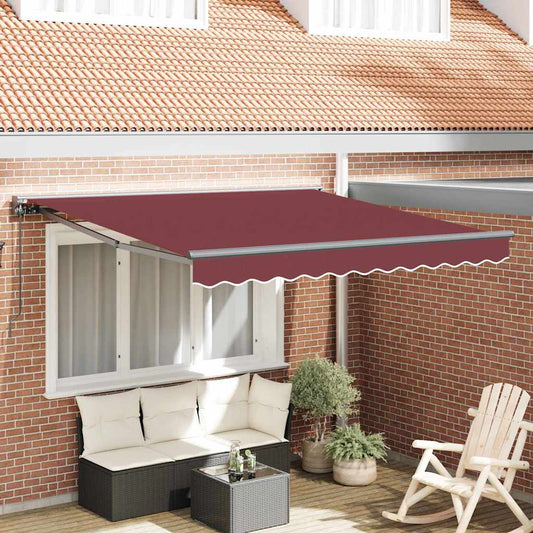 Einziehbare Markise Bordeauxrot 350x250 cm Stoff