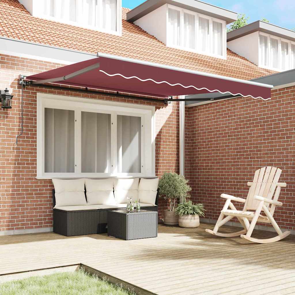 Einziehbare Markise Bordeauxrot 350x250 cm Stoff