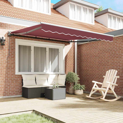 Einziehbare Markise Bordeauxrot 350x250 cm Stoff