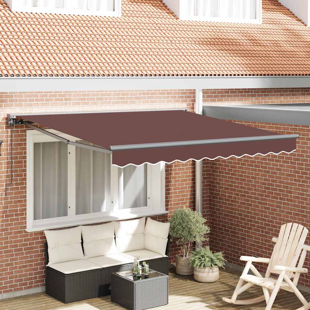 Einziehbare Markise Braun 350x250 cm Stoff