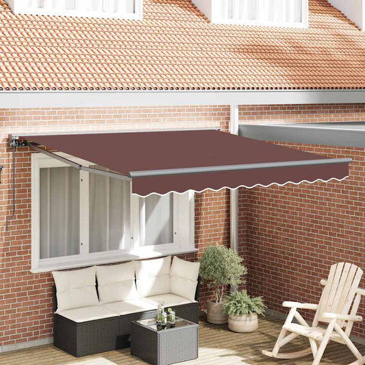 Einziehbare Markise Braun 350x250 cm Stoff