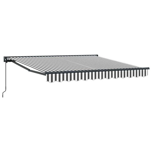 Einziehbare Markise Anthrazit und Weiß 350x250 cm Stoff
