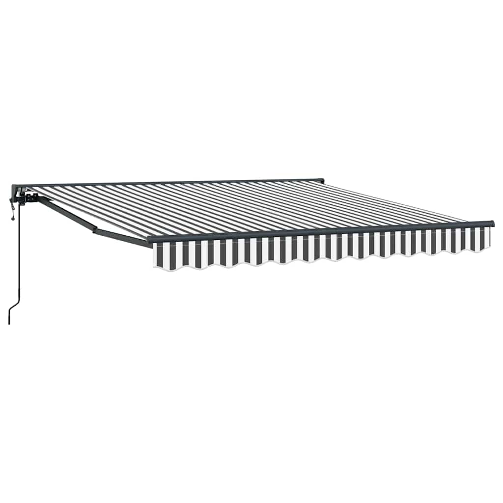 Einziehbare Markise Anthrazit und Weiß 350x250 cm Stoff