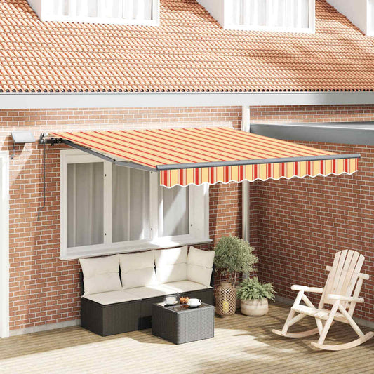 Einziehbare Markise Gelb und Orange 350 x 250 cm Stoff