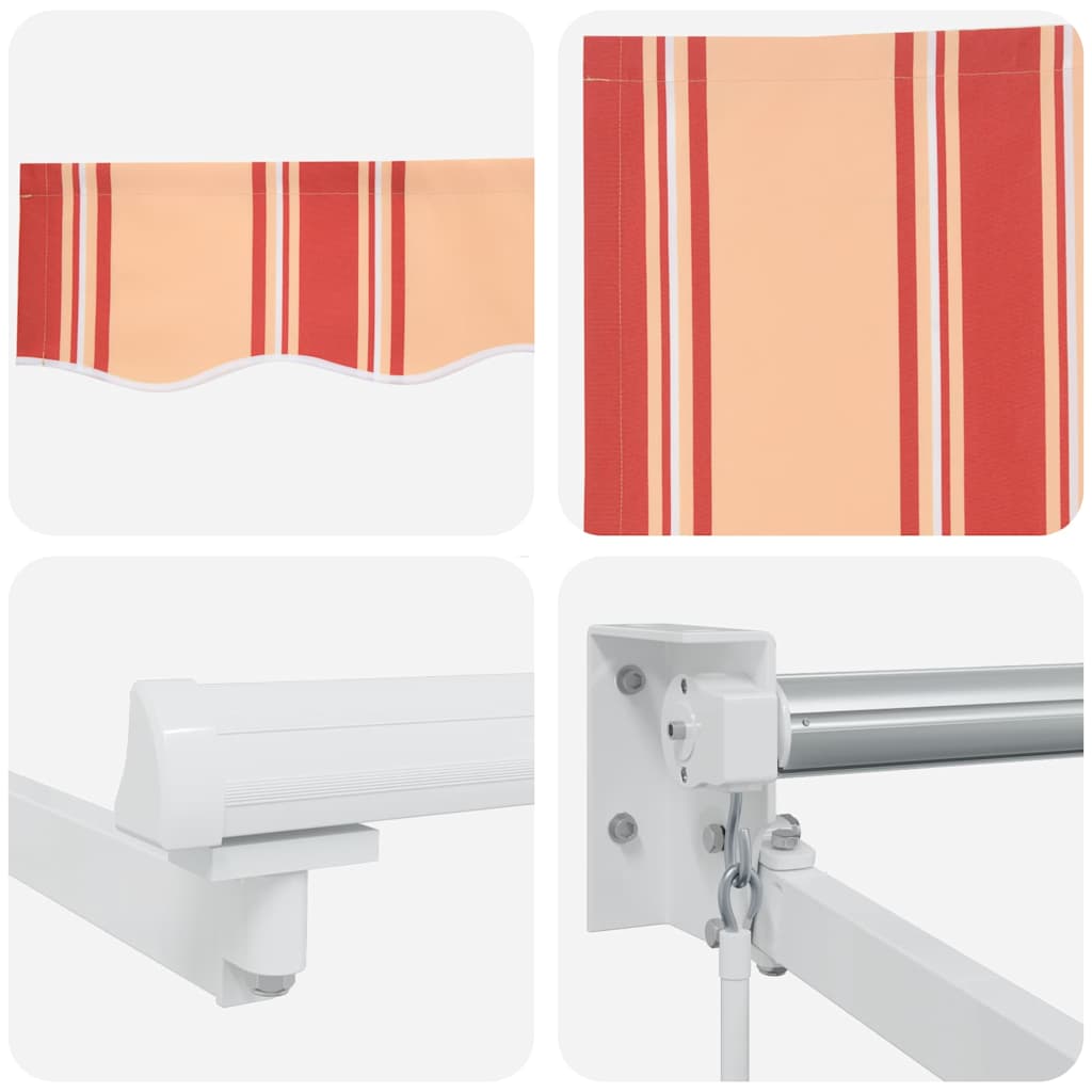 Markise Gelb und Orange 3,5 x 2,5 m Polyester und Metall