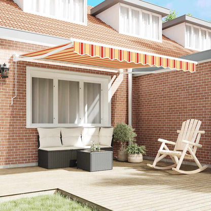 Markise Gelb und Orange 3,5 x 2,5 m Polyester und Metall