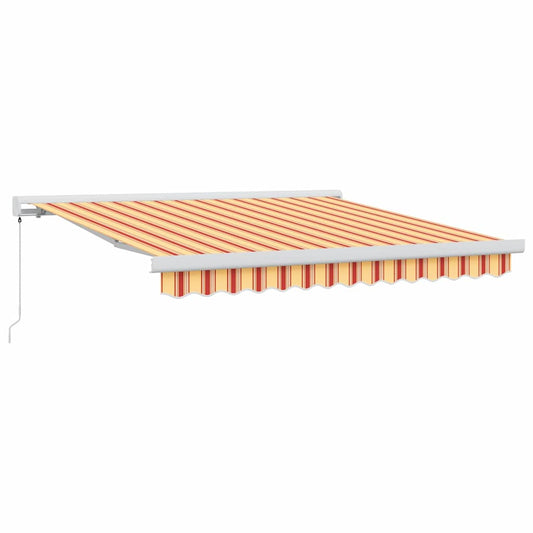 Einziehbare Markise Gelb, Orange 350 x 250 cm Stoff, Metall