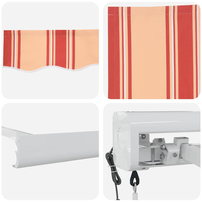 Einziehbare Markise Gelb und Orange 350 x 250 cm Stoff, Metall