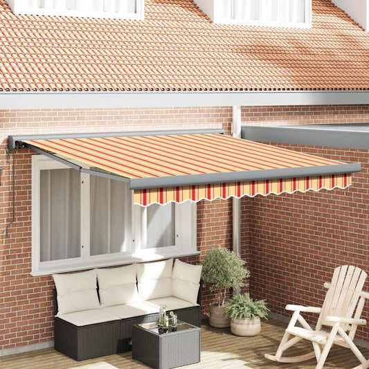 Einziehbare Markise Gelb und Orange 350 x 250 cm Stoff, Metall