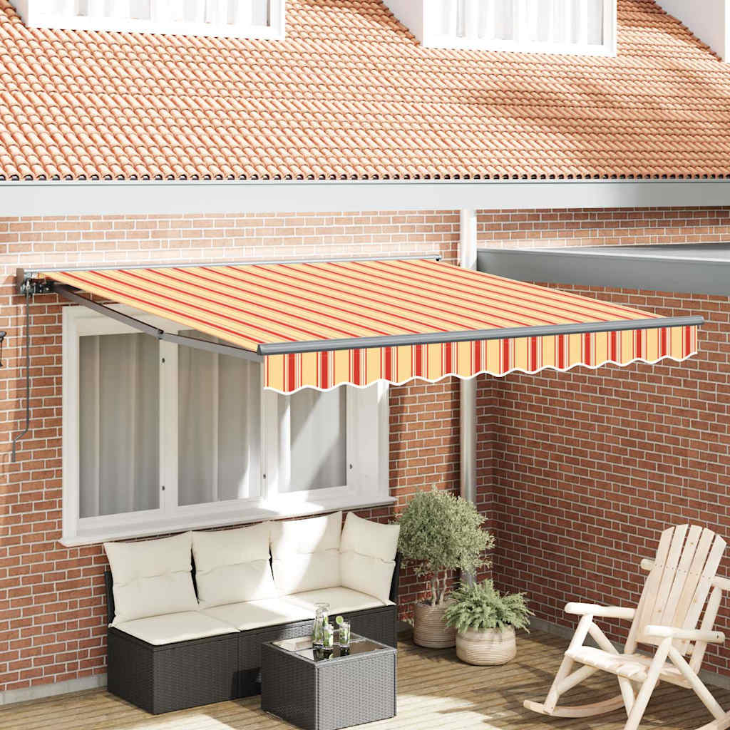 Einziehbare Markise Gelb und Orange 350x250 cm Stoff