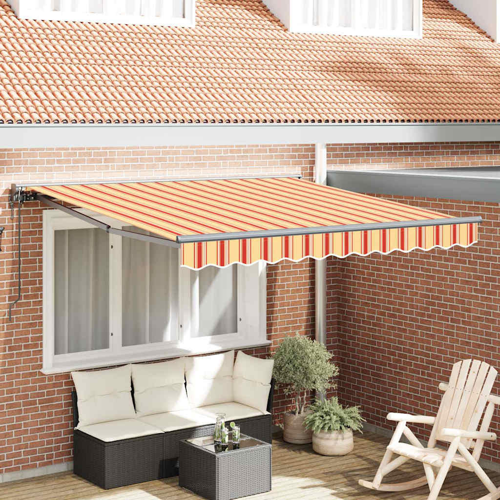 Einziehbare Markise Gelb und Orange 350x250 cm Stoff