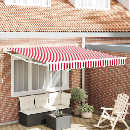 Einziehbare Markise Rot und Weiß 350 x 250 cm Stoff
