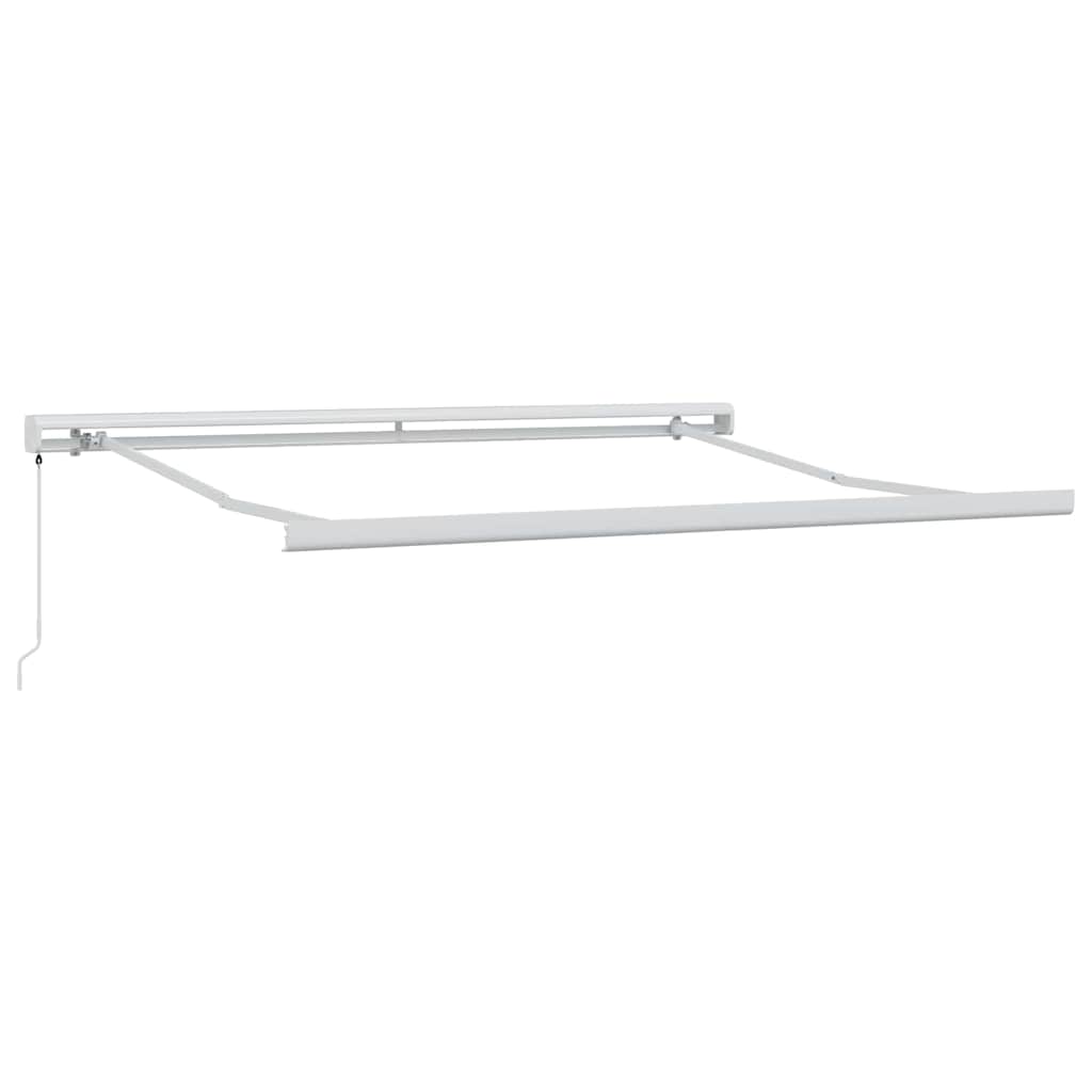 Einziehbare Markise Rot und Weiß 350 x 250 cm Stoff, Metall