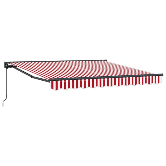 Einziehbare Markise Rot und weiße Streifen 350x250 cm Stoff