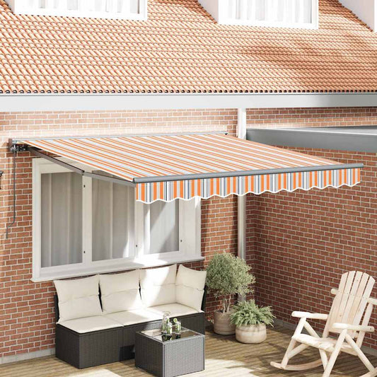 Einziehbare Markise Bunt gestreift 350x250 cm Stoff