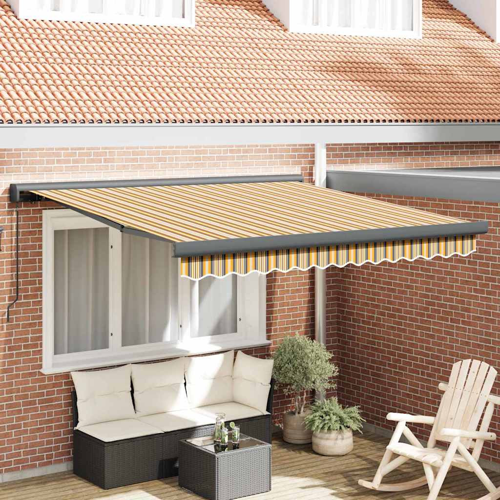Einziehbare Markise Mehrfarbig 350 x 250 cm Stoff und Metall