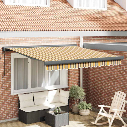 Einziehbare Markise Mehrfarbig 350 x 250 cm Stoff und Metall