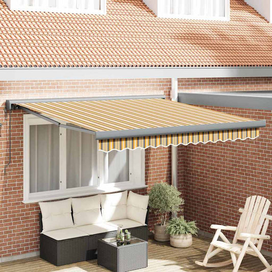 Einziehbare Markise Mehrfarbig 350 x 250 cm Stoff, Metall