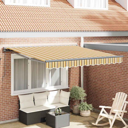 Einziehbare Markise Bunt gestreift 350x250 cm Stoff