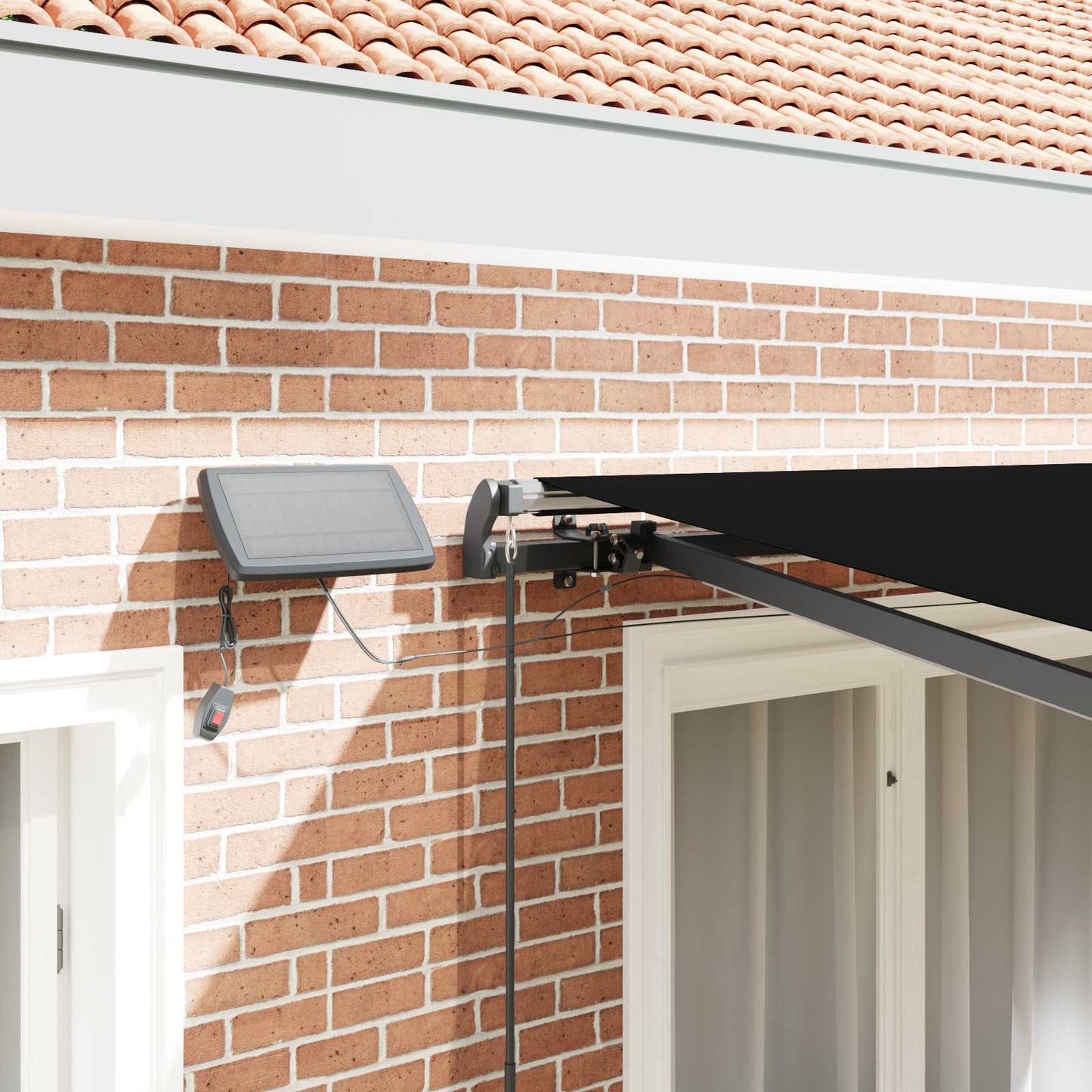 Einziehbare Markise Schwarz 350 x 250 cm Stoff