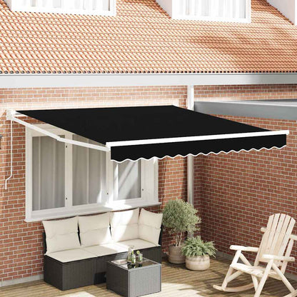 Einziehbare Markise Schwarz 350 x 250 cm Stoff