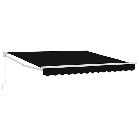 Einziehbare Markise Schwarz 350 x 250 cm Stoff