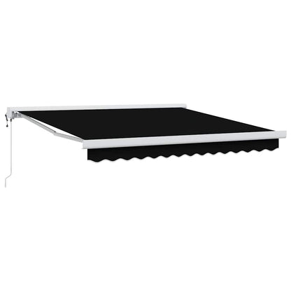 Einziehbare Markise Schwarz 350 x 250 cm Stoff, Metall