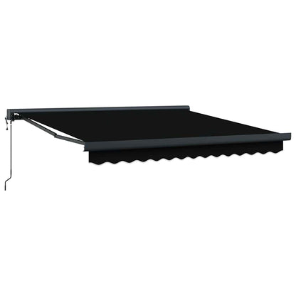 Einziehbare Markise Schwarz 350 x 250 cm Stoff, Metall