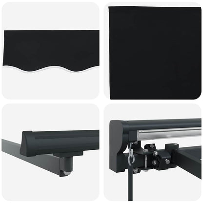 Einziehbare Markise Schwarz 350x250 cm Stoff