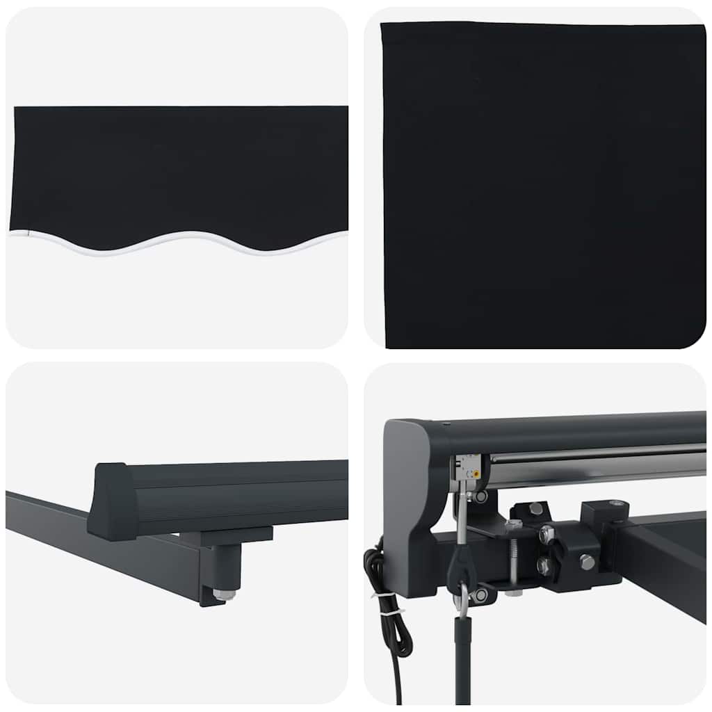 Einziehbare Markise Schwarz 350x250 cm Stoff