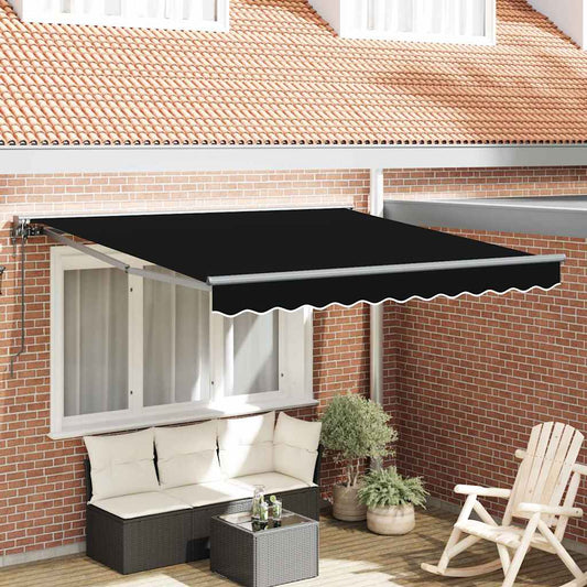 Einziehbare Markise Schwarz 350x250 cm Stoff