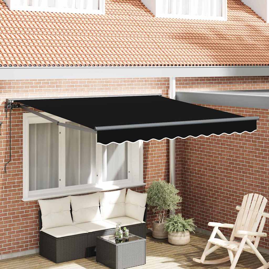 Einziehbare Markise Schwarz 350x250 cm Stoff