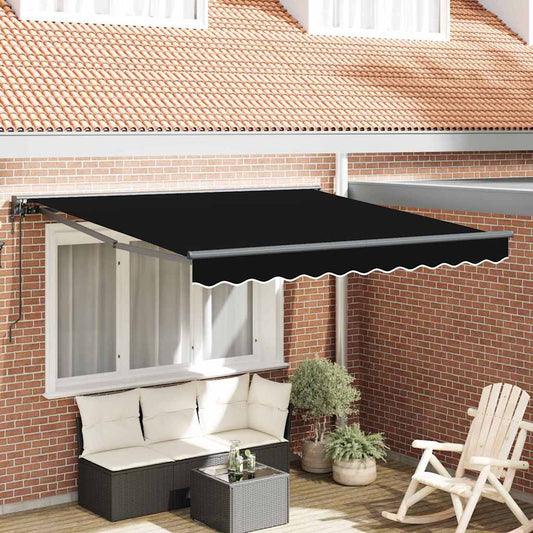 Einziehbare Markise Schwarz 350x250 cm Stoff