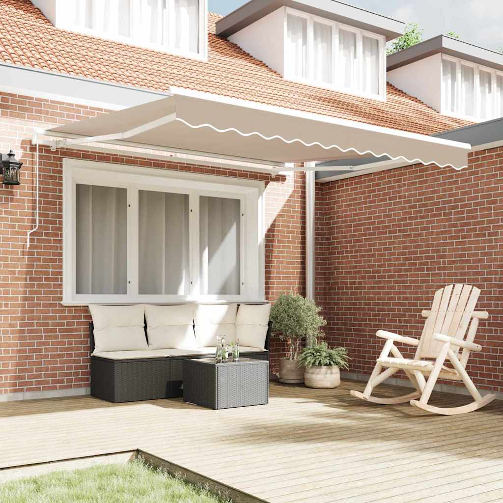 Einziehbare Markise Beige 350 x 250 cm Stoff