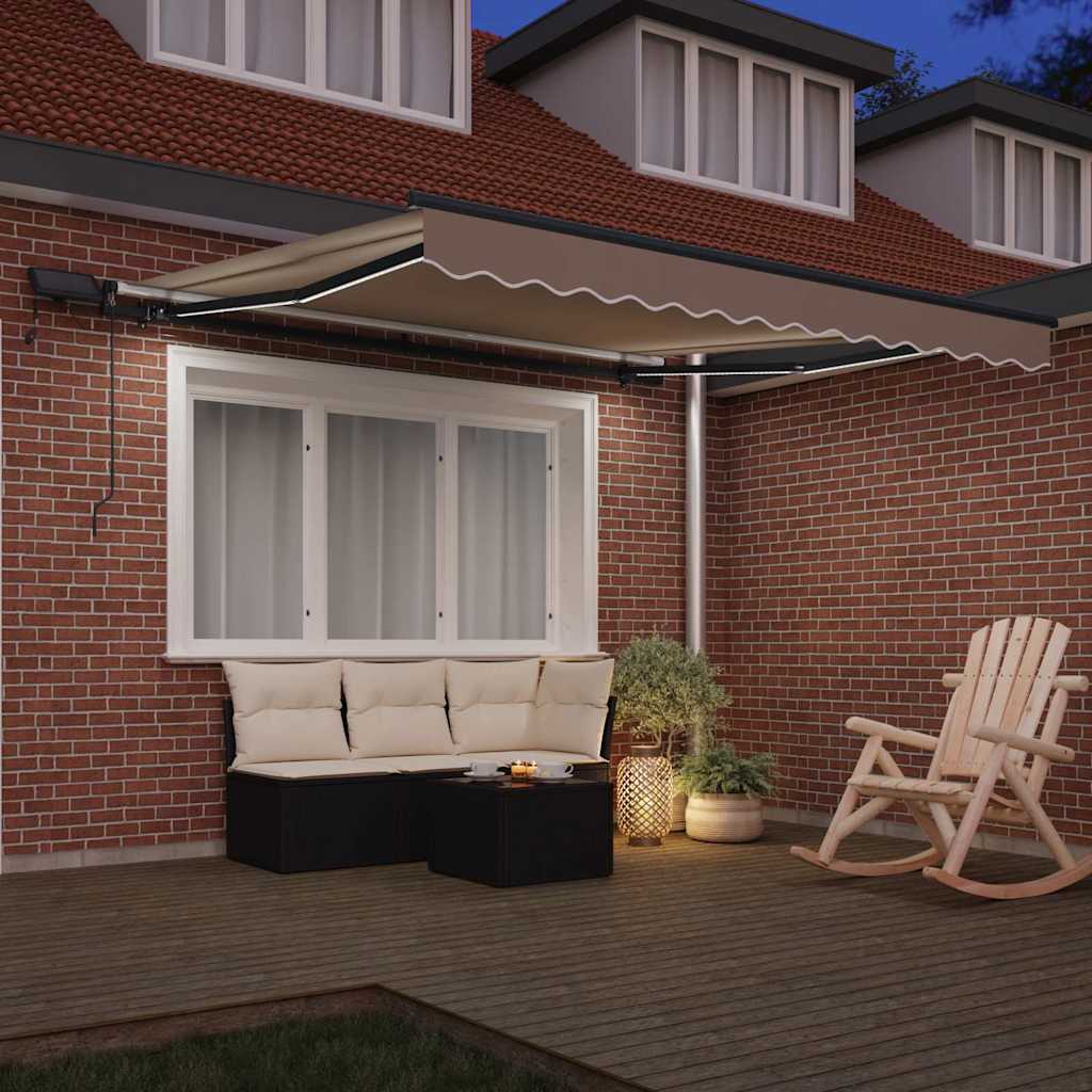 Einziehbare Markise Beige 350 x 250 cm Stoff