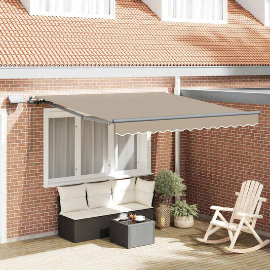 Einziehbare Markise Beige 350 x 250 cm Stoff