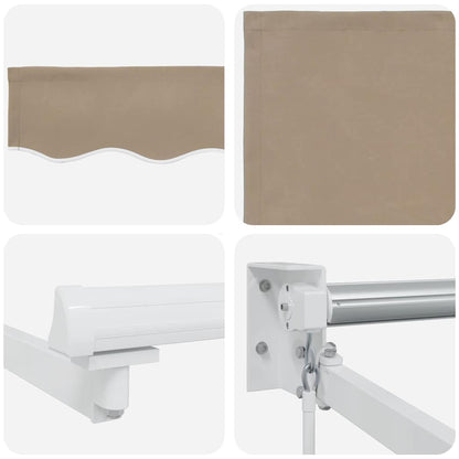 Einziehbare Markise Manuell Beige 350 x 250 cm Stoff