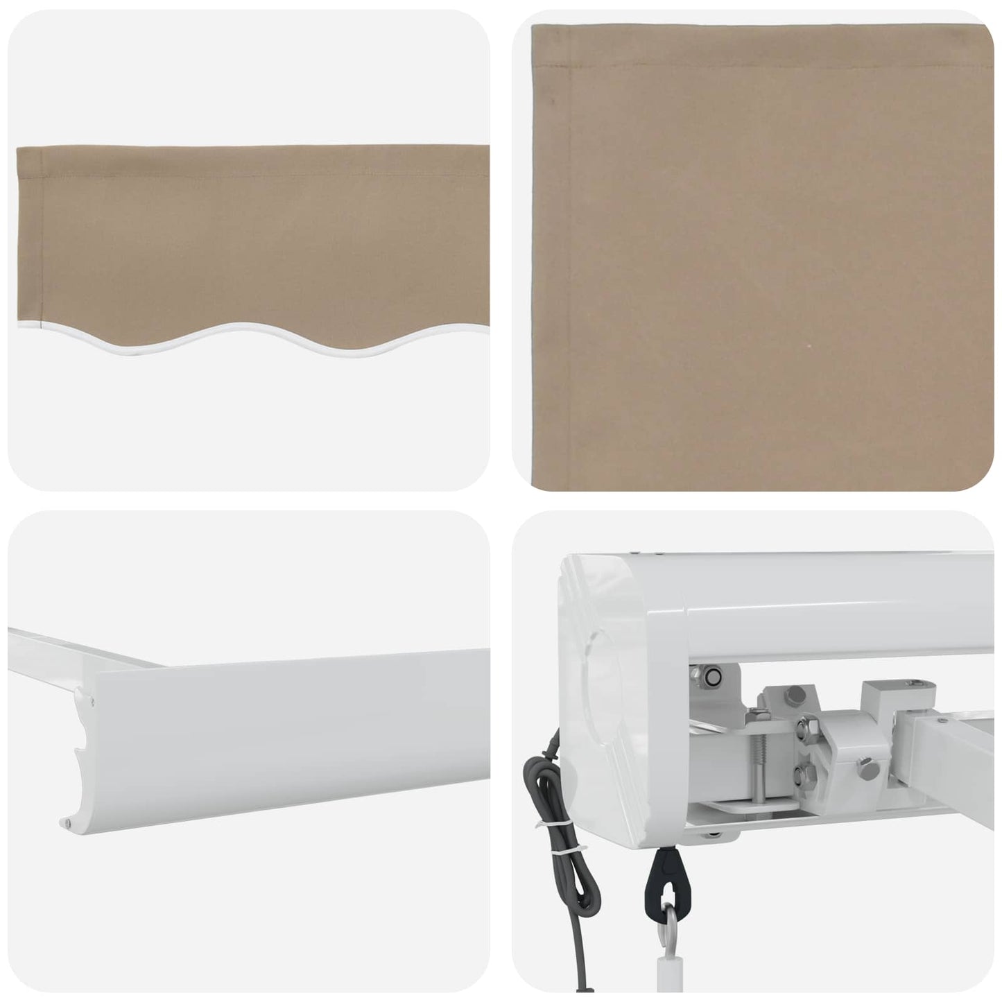 Einziehbare Markise Beige 350 x 250 cm Stoff, Metall
