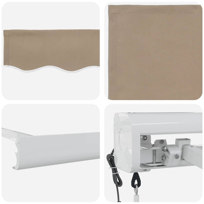 Einziehbare Markise Beige 350 x 250 cm Stoff, Metall