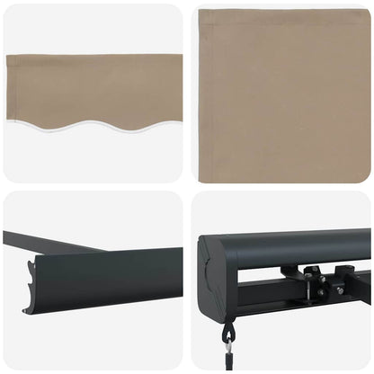 Einziehbare Markise Beige 350 x 250 cm Stoff, Metall