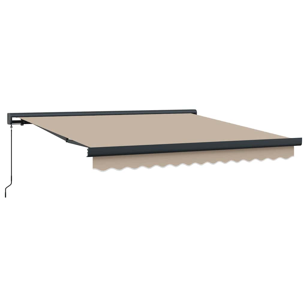 Einziehbare Markise Beige 350 x 250 cm Stoff und Metall
