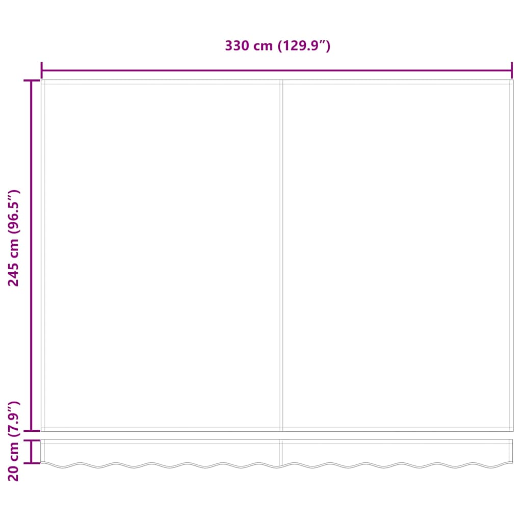 Einziehbare Markise Beige 350 x 250 cm Stoff, Metall