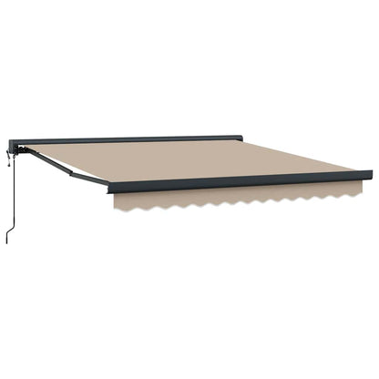 Einziehbare Markise Beige 350 x 250 cm Stoff, Metall