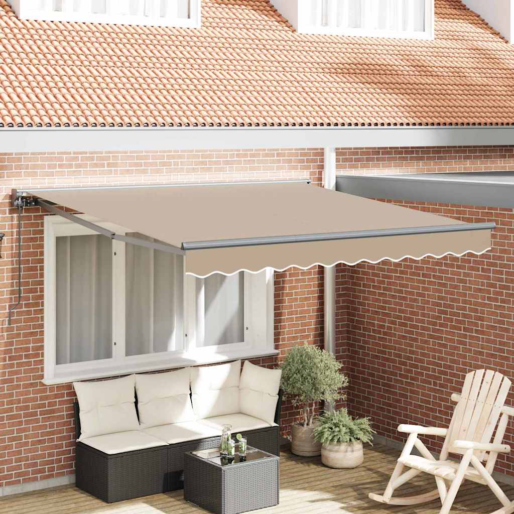 Einziehbare Markise Beige 350x250 cm Stoff