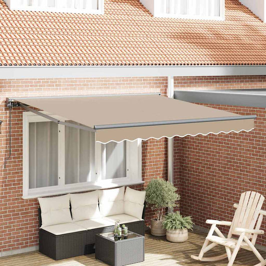 Einziehbare Markise Beige 350x250 cm Stoff