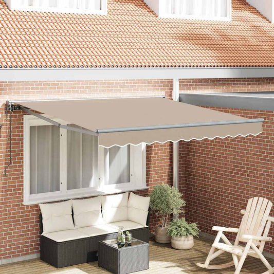 Einziehbare Markise Beige 350x250 cm Stoff