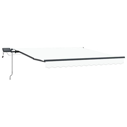 Einziehbare Markise Weiß 350 x 250 cm Stoff