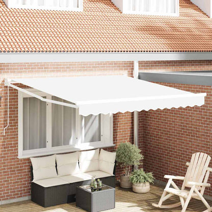 Einziehbare Markise Weiß 350 x 250 cm Stoff
