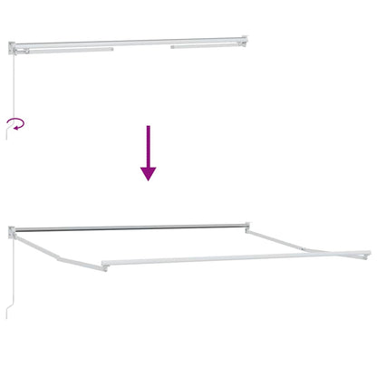 Einziehbare Markise Weiß 350 x 250 cm Stoff