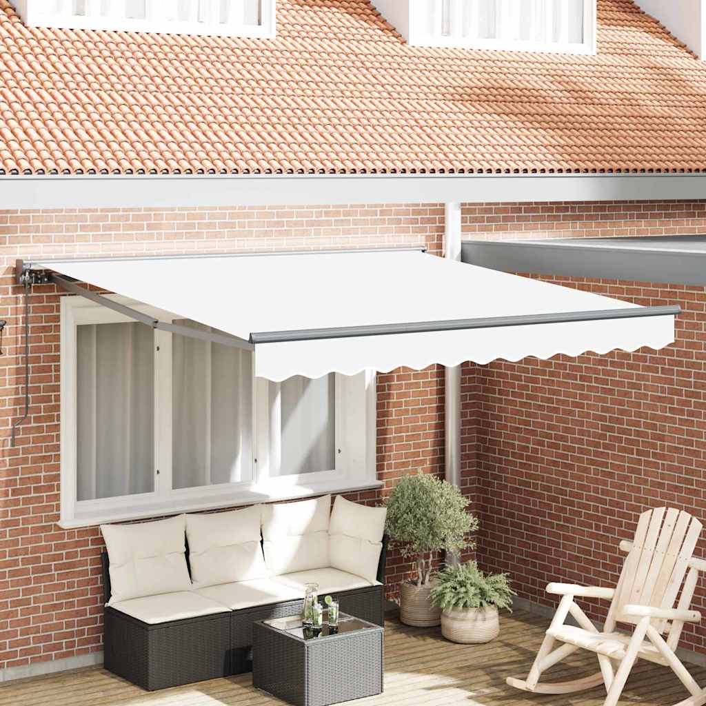 Einziehbare Markise Weiß 350x250 cm Stoff